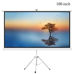 Gamvity 100-inch Tripod Projector Screen &ndash; 4:3 Aspect Ratio | Matte White